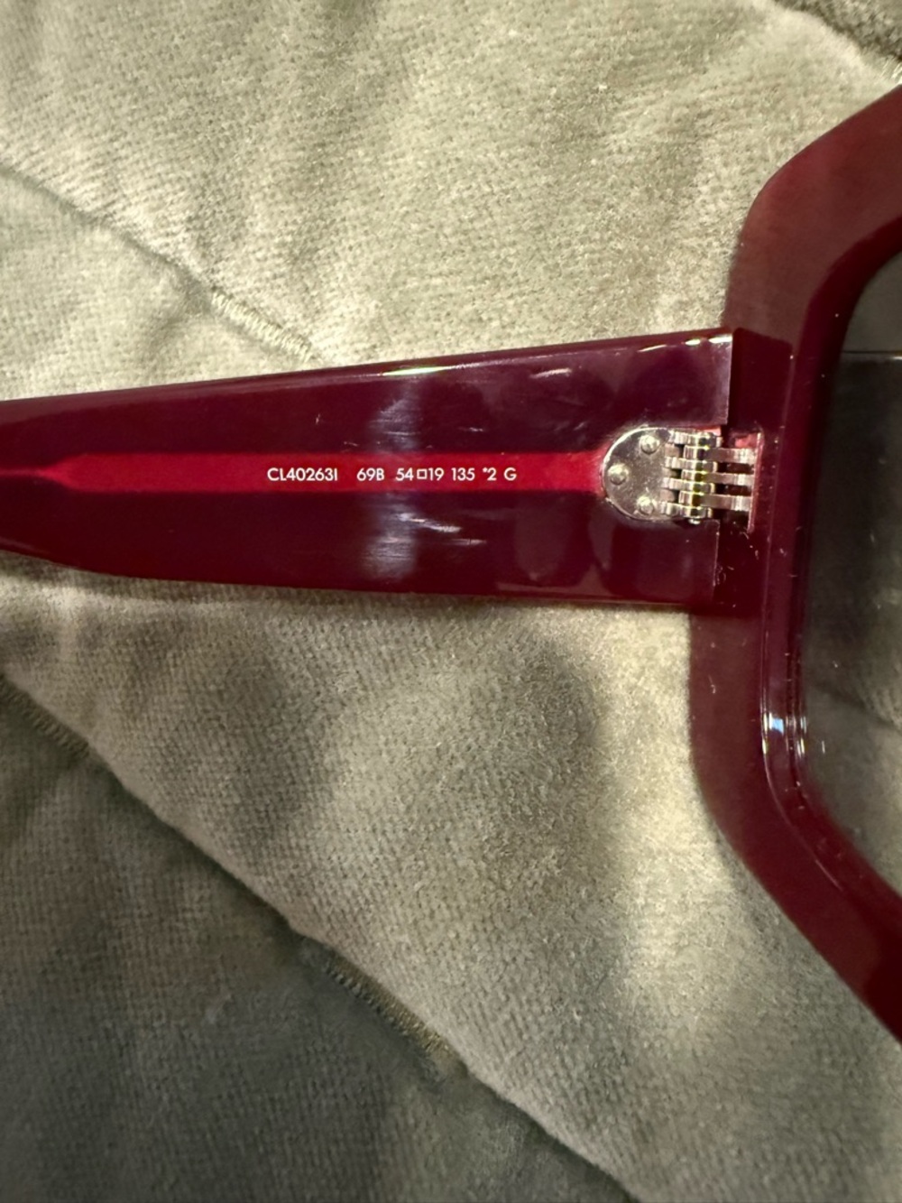 Women's Celine Bold 54MM Square Sunglasses in Bordeaux - Picture 6 of 10